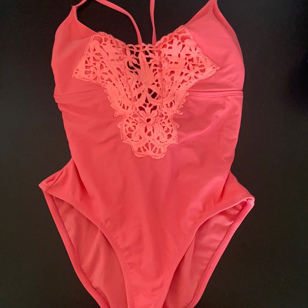 Coral Swimsuit with tie back